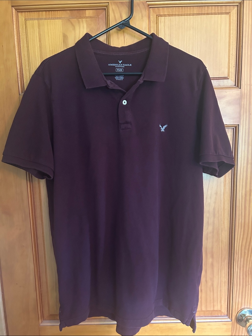 American Eagle Outfitters Men's Maroon Polo Shirt